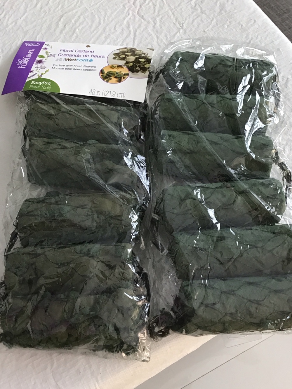 2  backs Floral Garland with Green Leaves - 48 in each New ##